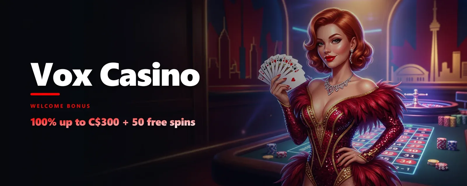 Vox Casino official gaming platform lobby banner